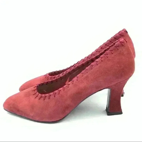 Amanda Smith heels Marilyn sz 7 burgundy kid suede - Picture 6 of 15
